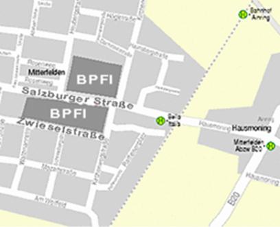 Gemeindeplan Ainring mit eingezeichnetem Fortbildungsinstitut